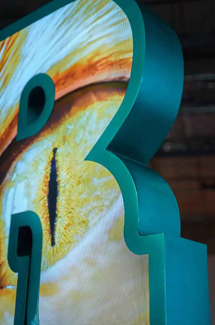 Grandes lettres lumineuses avec vidéo dynamique