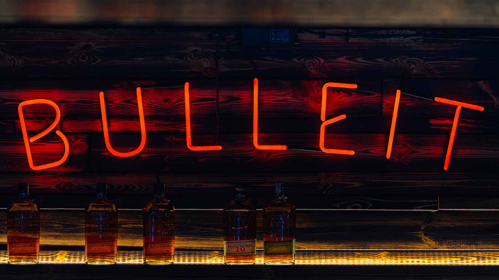 Bulleit neón de cristal original para interiores