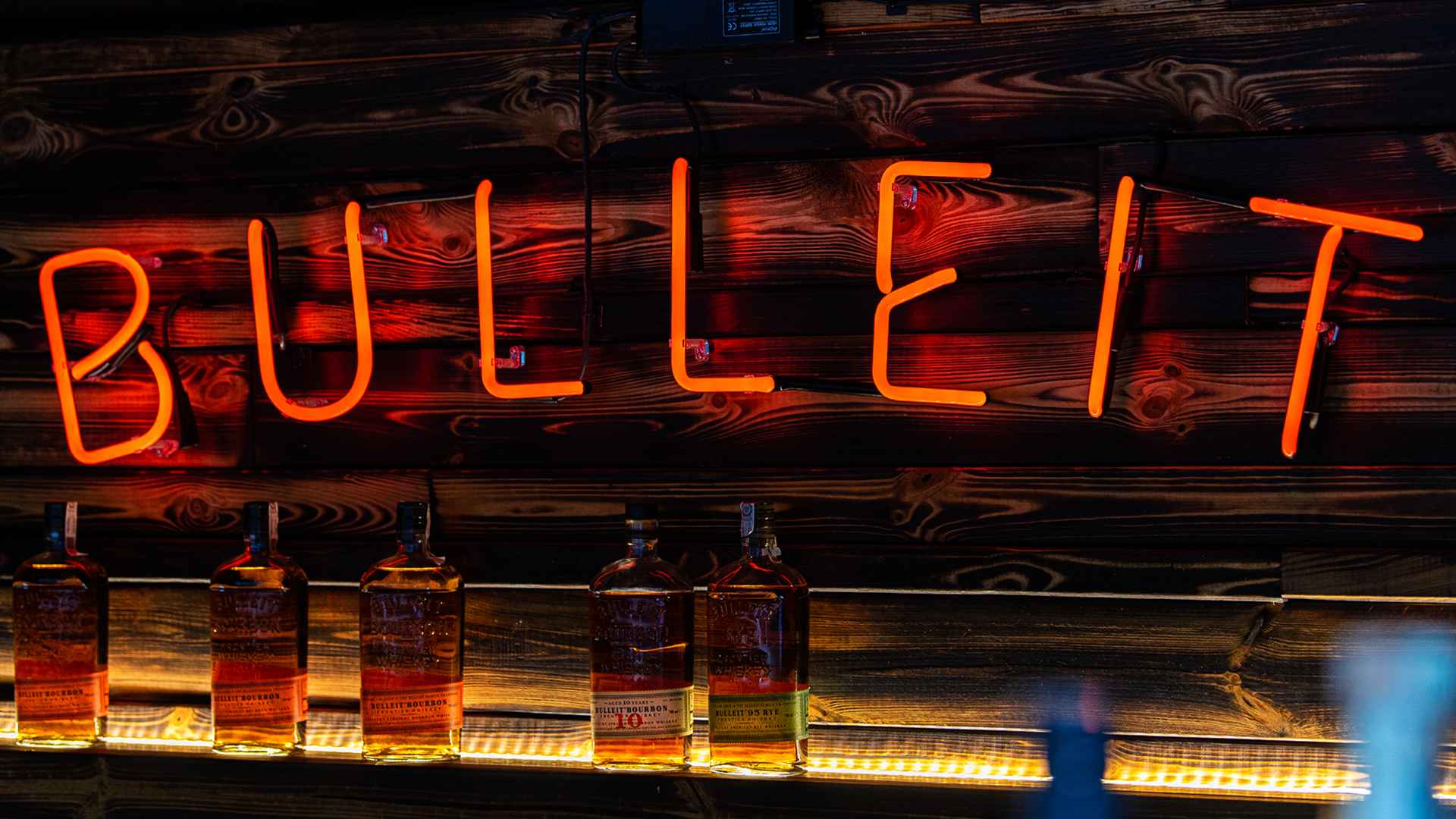 Bulleit neón de cristal original para interiores