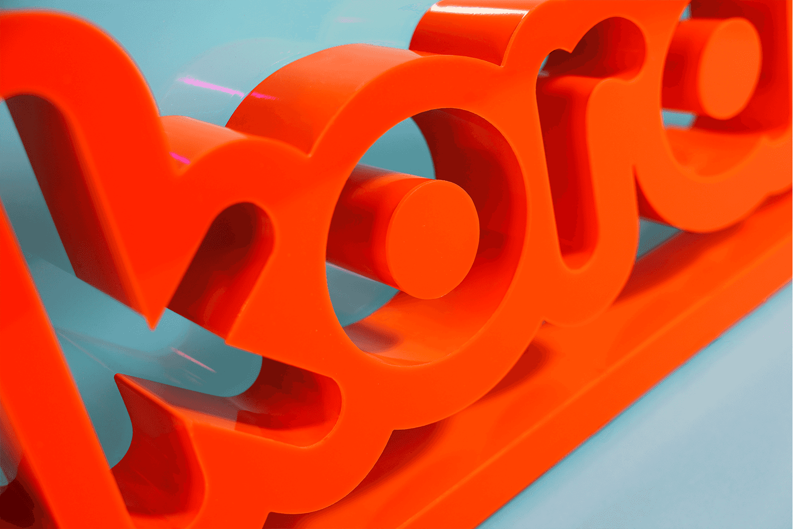 Koraal aangepast 3D-logo in roestvrij staal