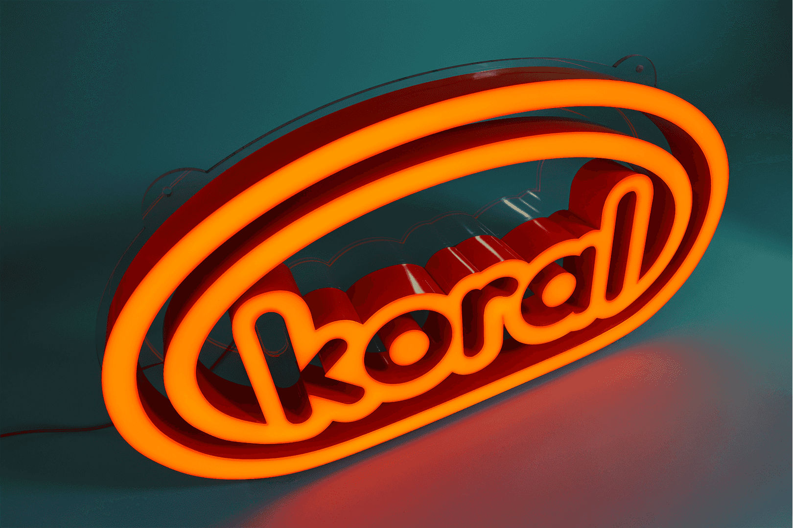 Koraal aangepast 3D-logo in roestvrij staal
