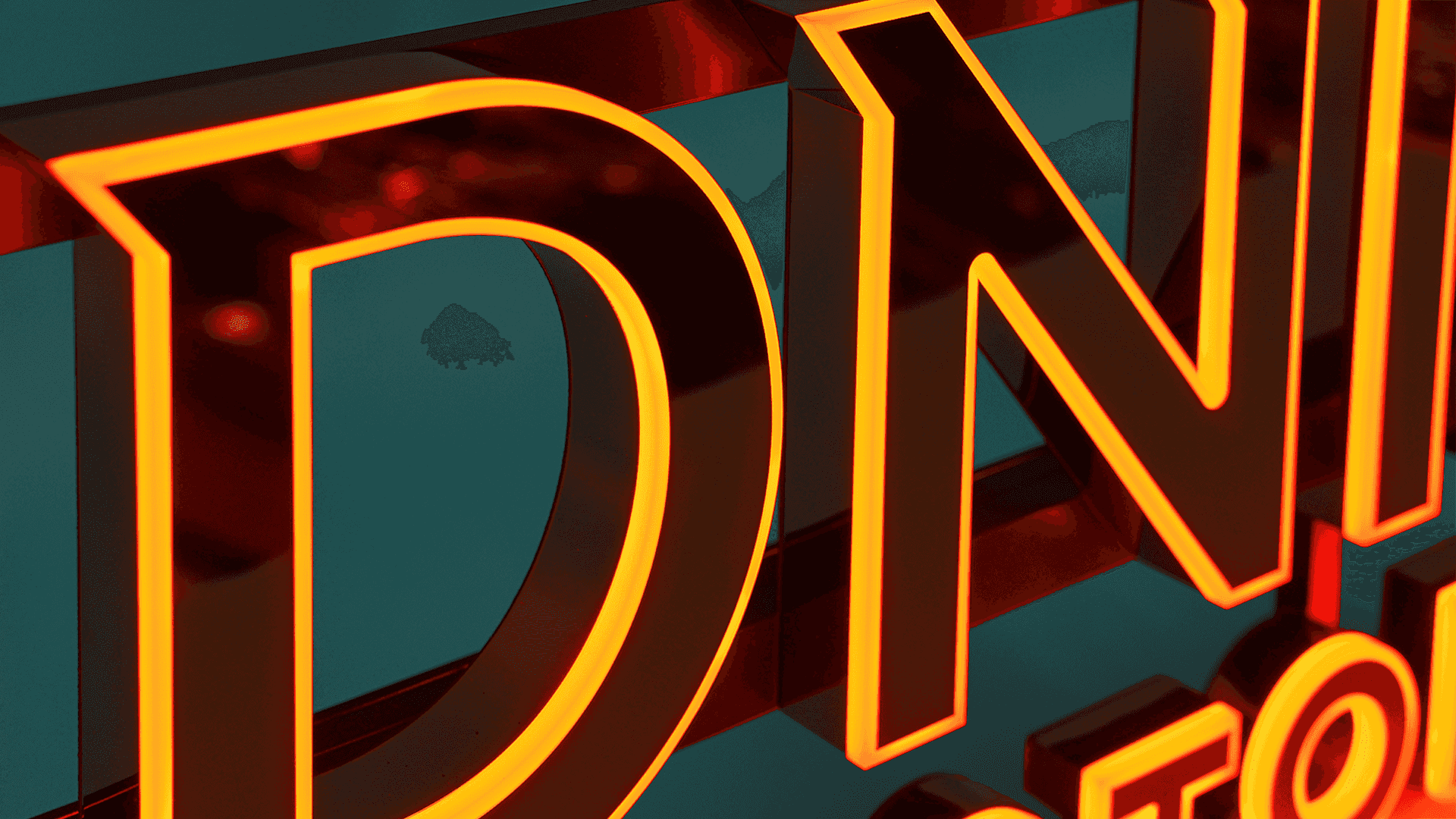 Wonderful Torun glowing 3D letters after outline