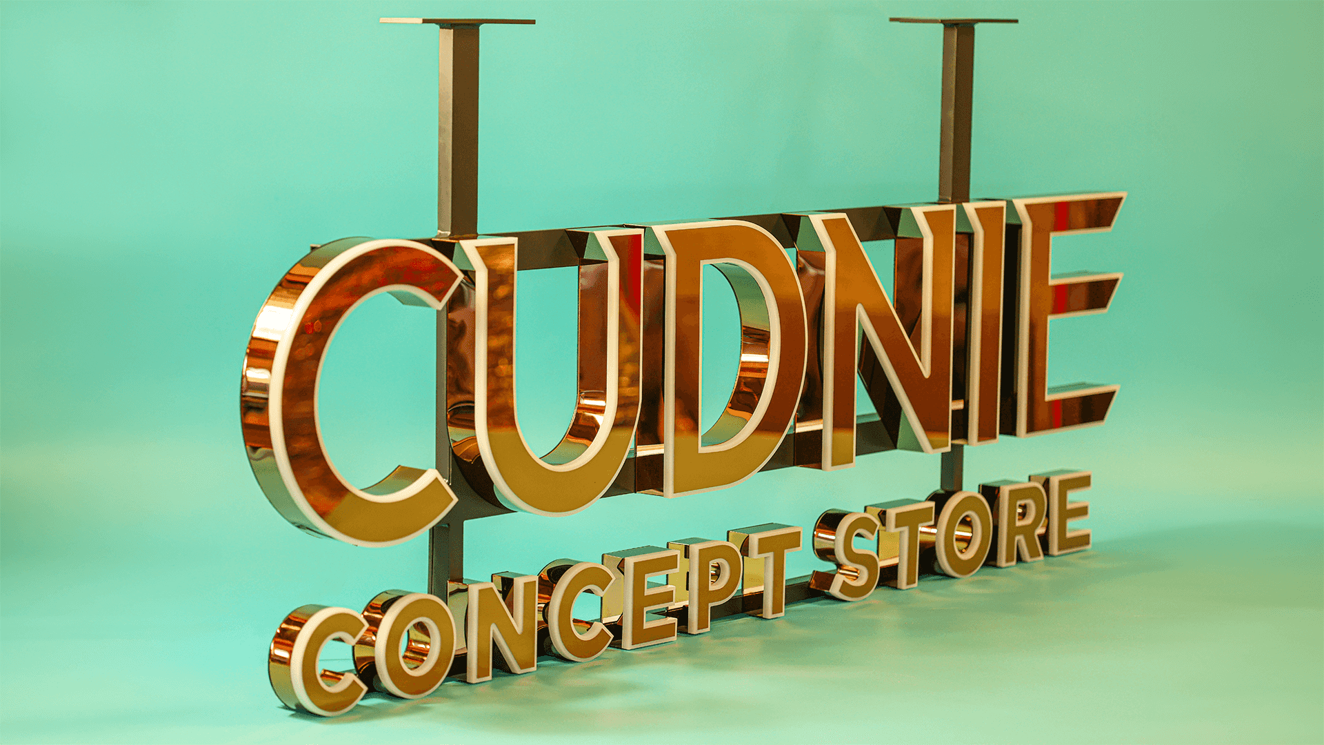 Wonderful Torun glowing 3D letters after outline