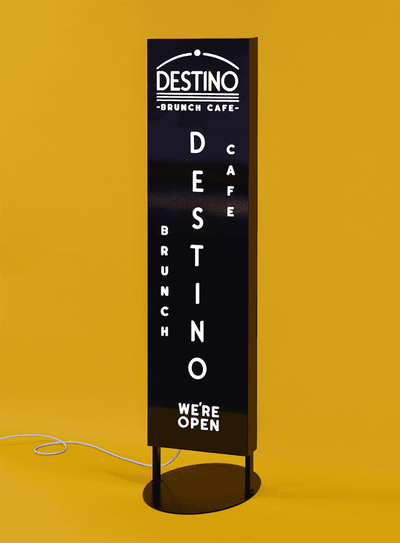 Totem autoportante in metallo - Destino Bruch Cafe