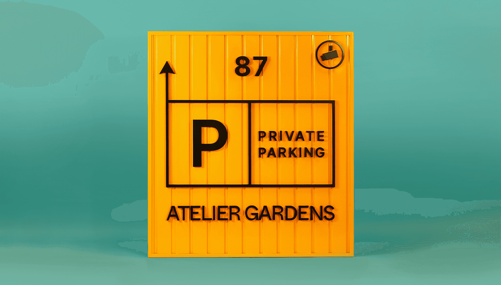 Atellier Gardens Żółty metalowy znak parkingowy