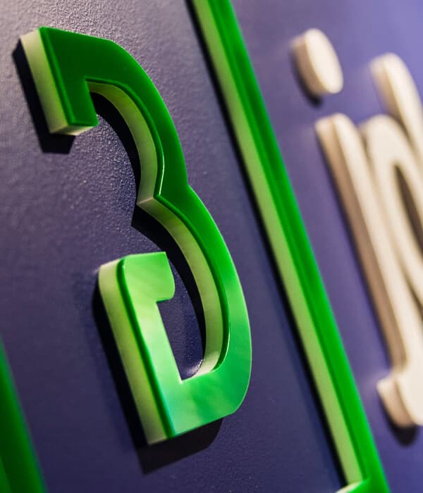 Litery przestrzenne typografia 3D