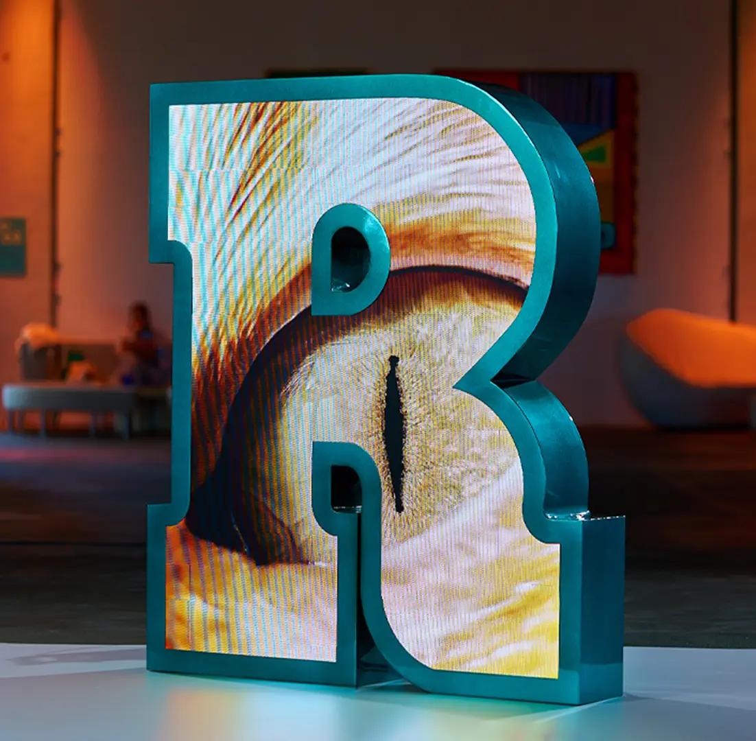 Letter R LED videodisplays