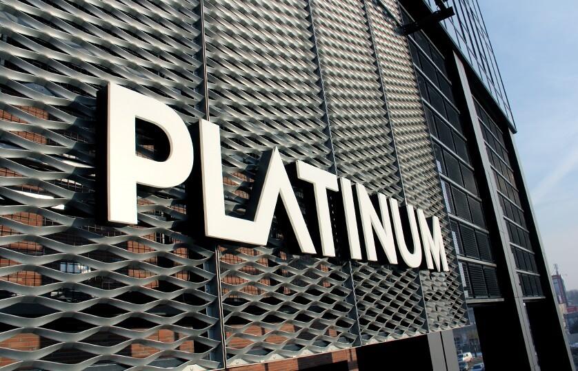 Platinum - LED light letters over the entrance