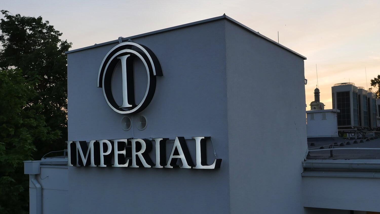 Imperial Hotel - spatial light letters placed on the wall