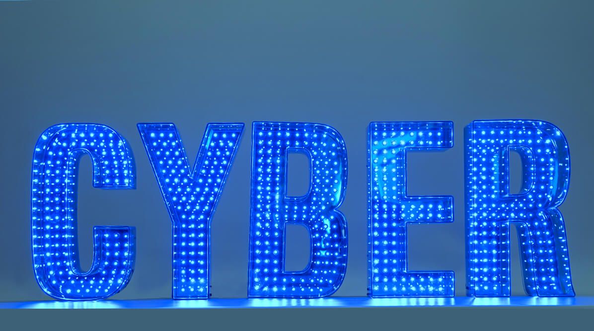 Cyber-LED-Pixel - 3D-LED-Buchstaben in einem Plexiglasgehäuse.