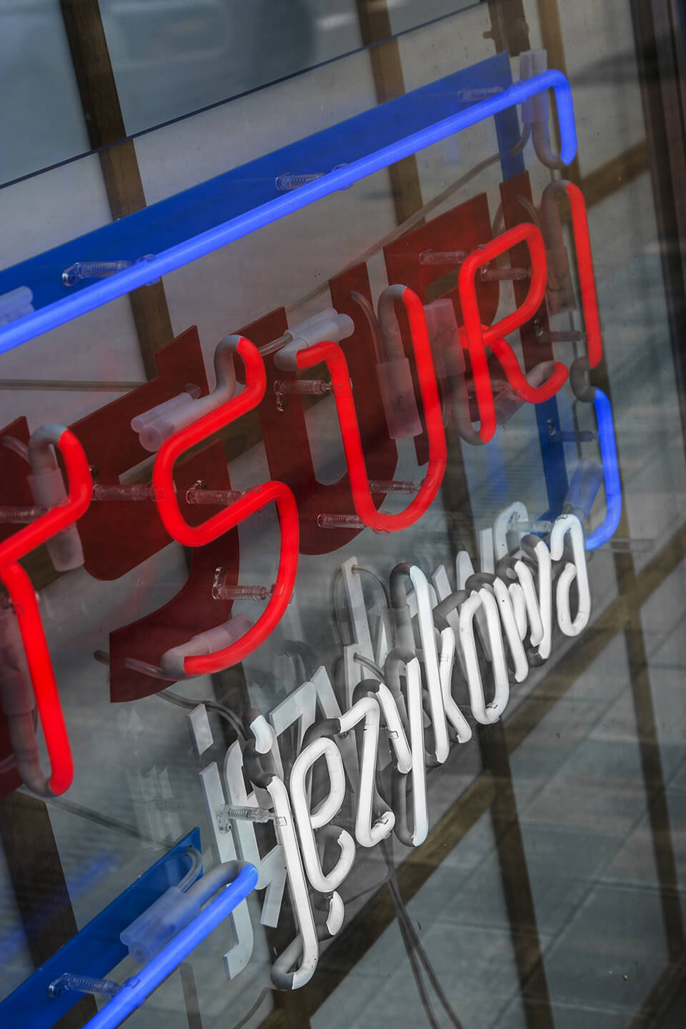 matsuri-language-school-neon-on-plexi-hanging-behind-the-glass-neon-at-the-entry-neon-colorful-logo-firm-neon-low-neon-on-exhibition-neon-in-office-red-glass-gdansk-przymorze