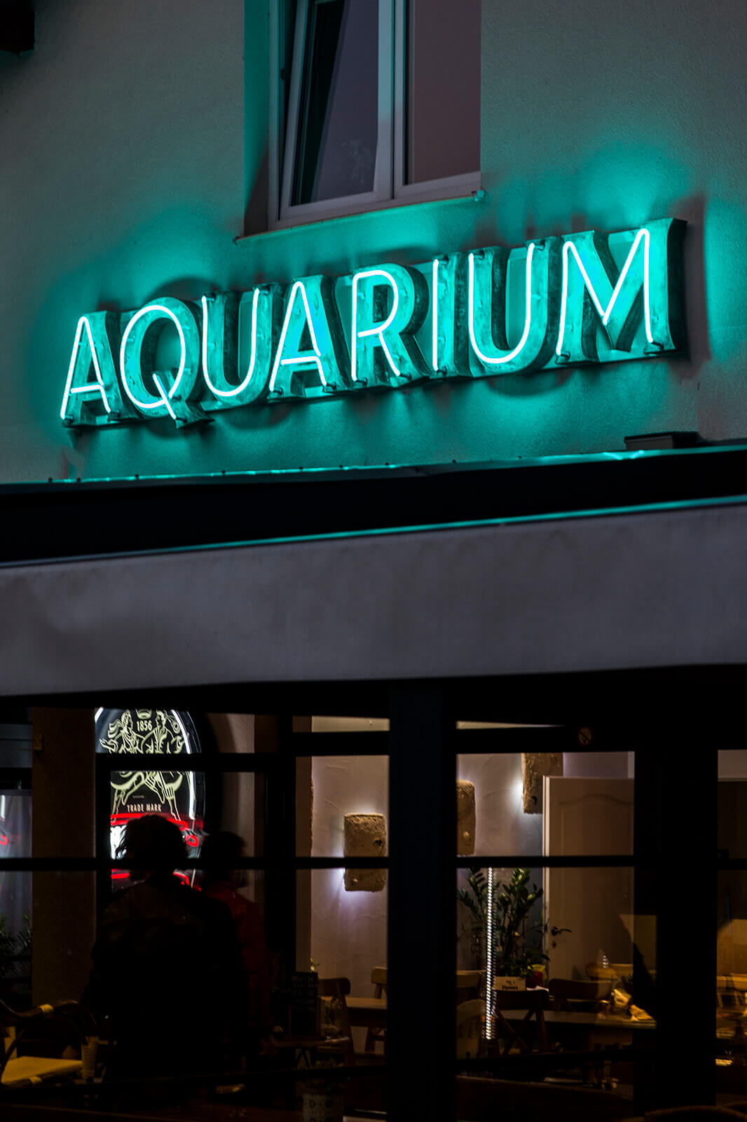 Aquarium-Neon an der Gebäudewand-Buchstaben-überdachtes-Patina-Neon-über-dem-Eingang-zum-Restaurant-grünes-Neon-an-der-Gebäudewand-Neon-auf-einer-Stele-unter-Glas (31).jpg