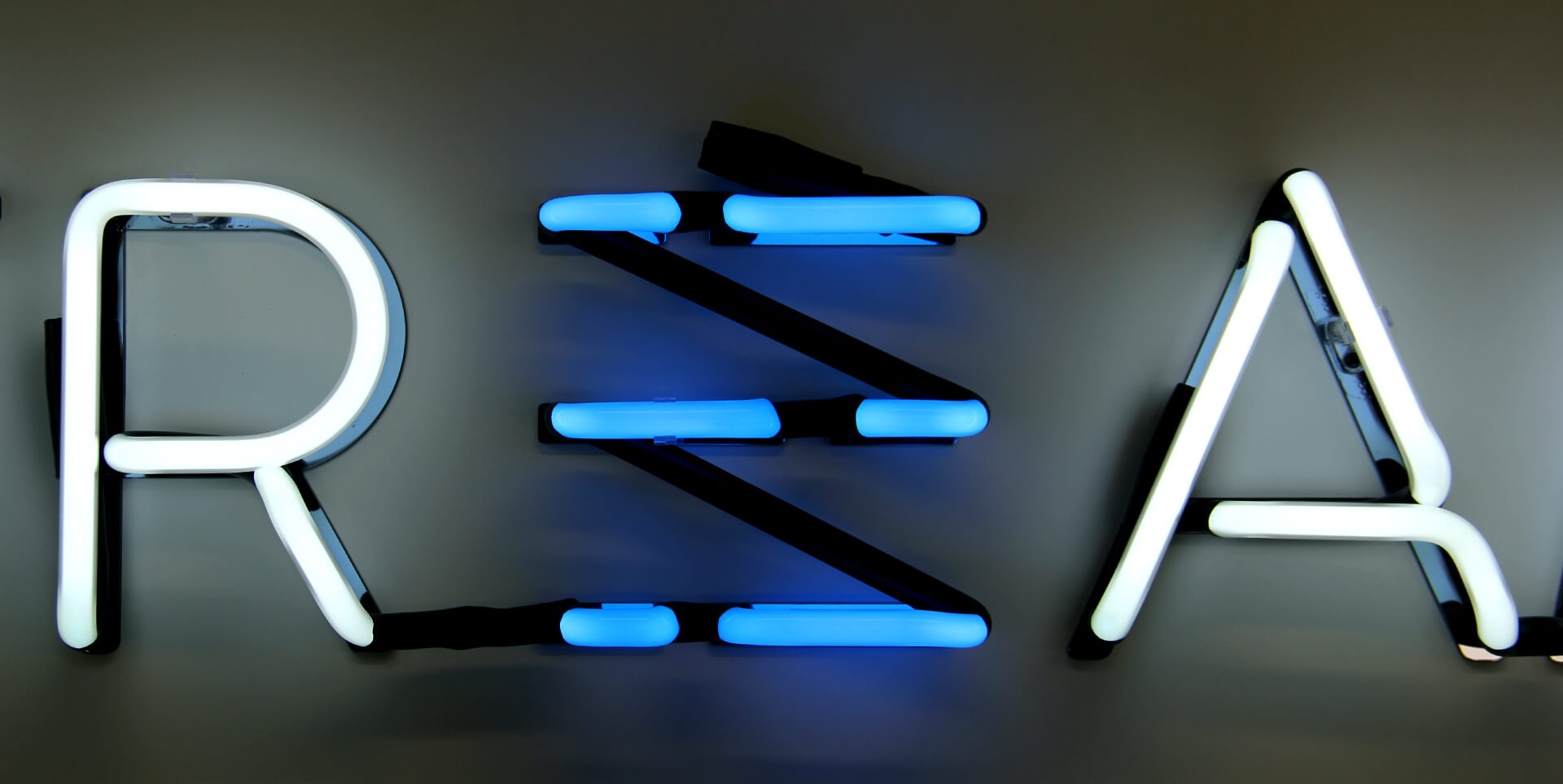 letters made of neon, in two colors