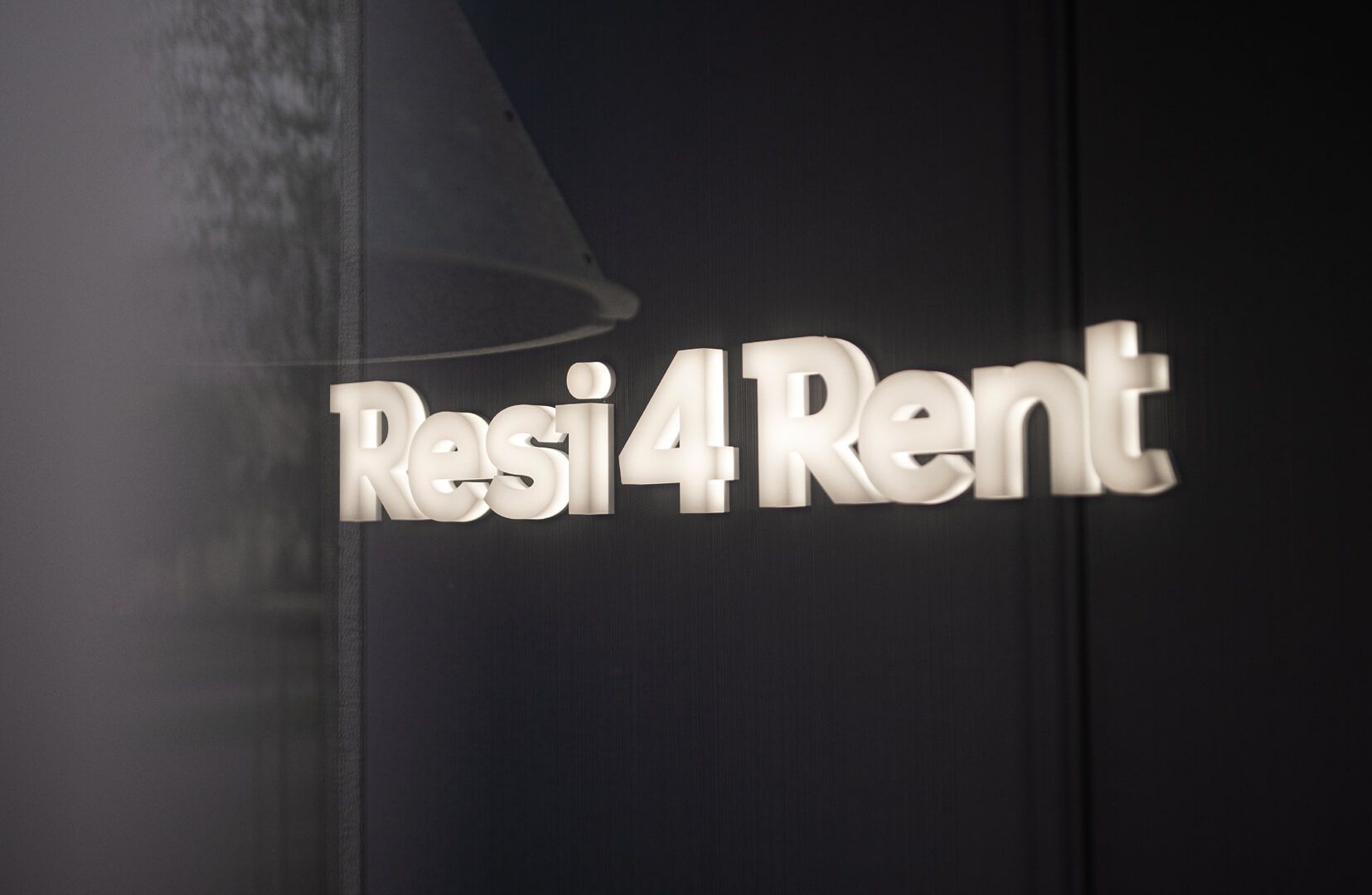 LED front-lit letters in the reception area