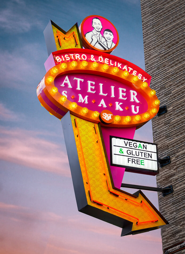 Atelier of taste, dream route 66, advertising in the style of the American Dream.