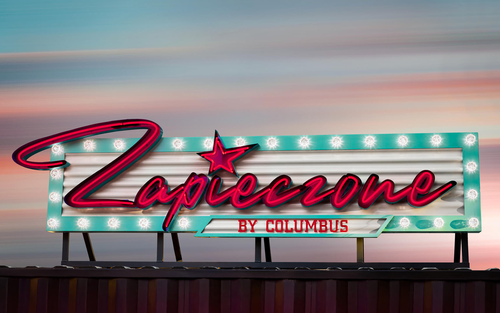 large sign Baked on the roof, retro American style