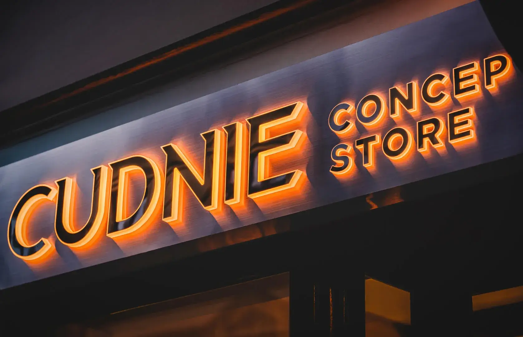 Concept Store, illuminated light box, signboard