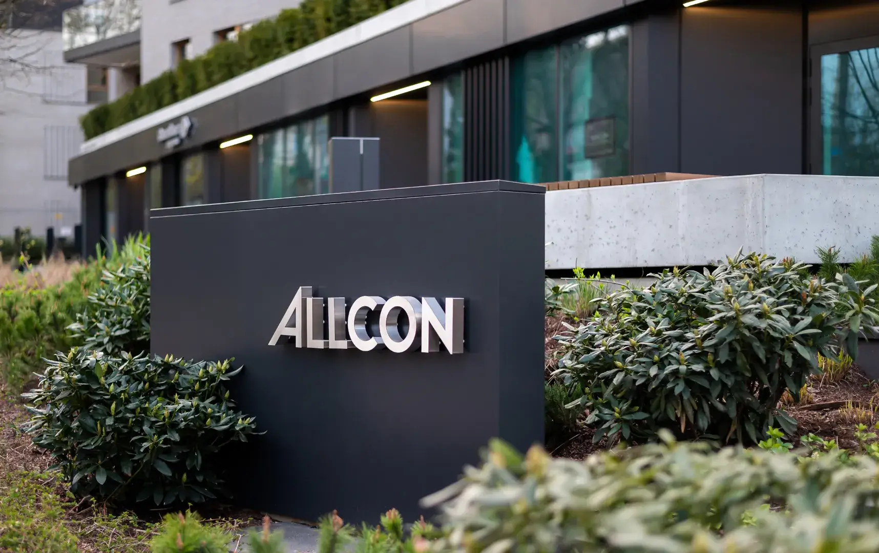 Silver brushed back-lit letters for wall Allcon