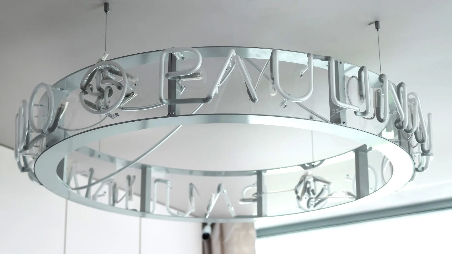 Glass Neon as luxury suspended lamp