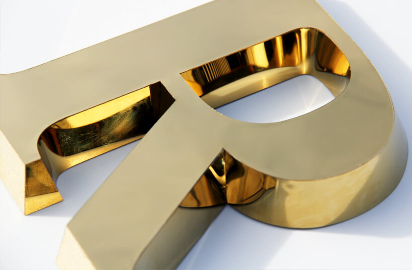 Letters made of stainless steel