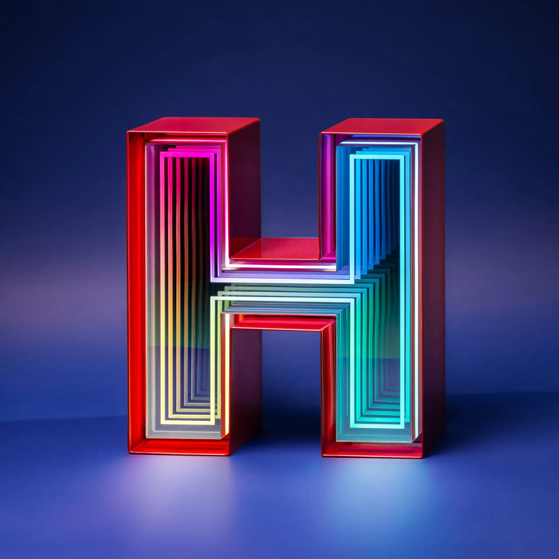 Infinity-mirror letters – een diepte die hypnotiseert