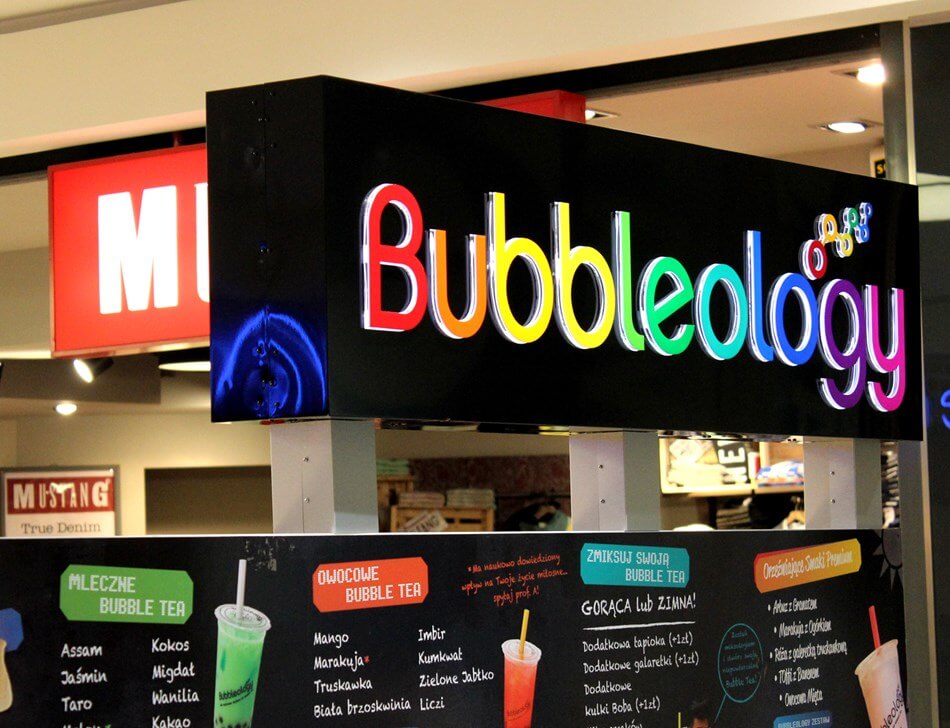 Bubbleology - dubbelzijdige dibond verlichte led lichtbak