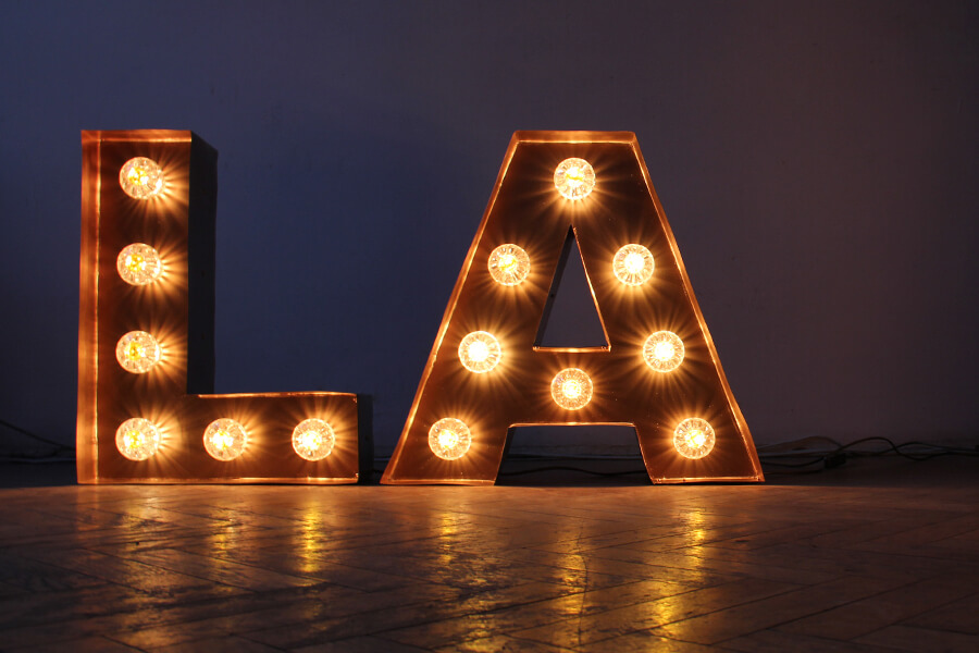 Letters with bulbs