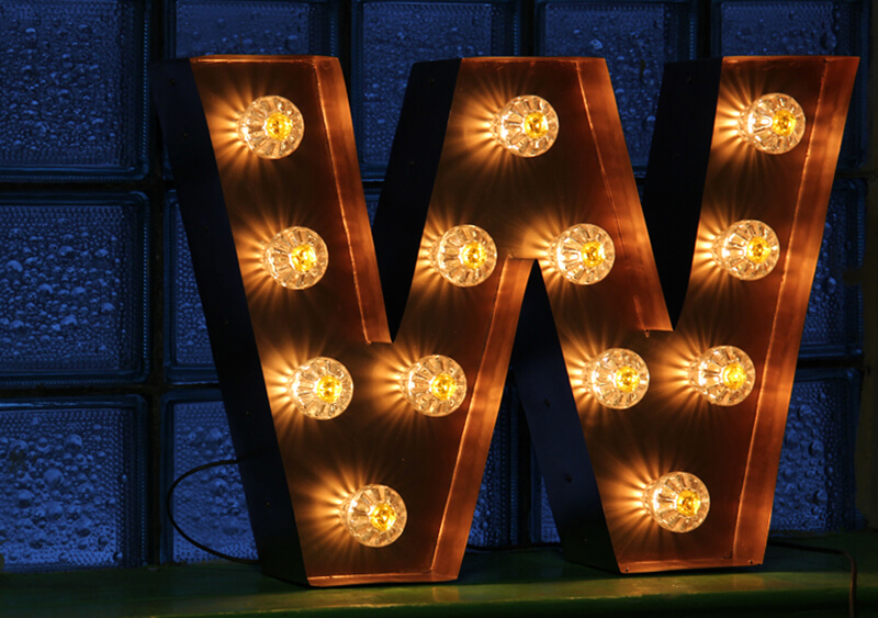 Letters with bulbs