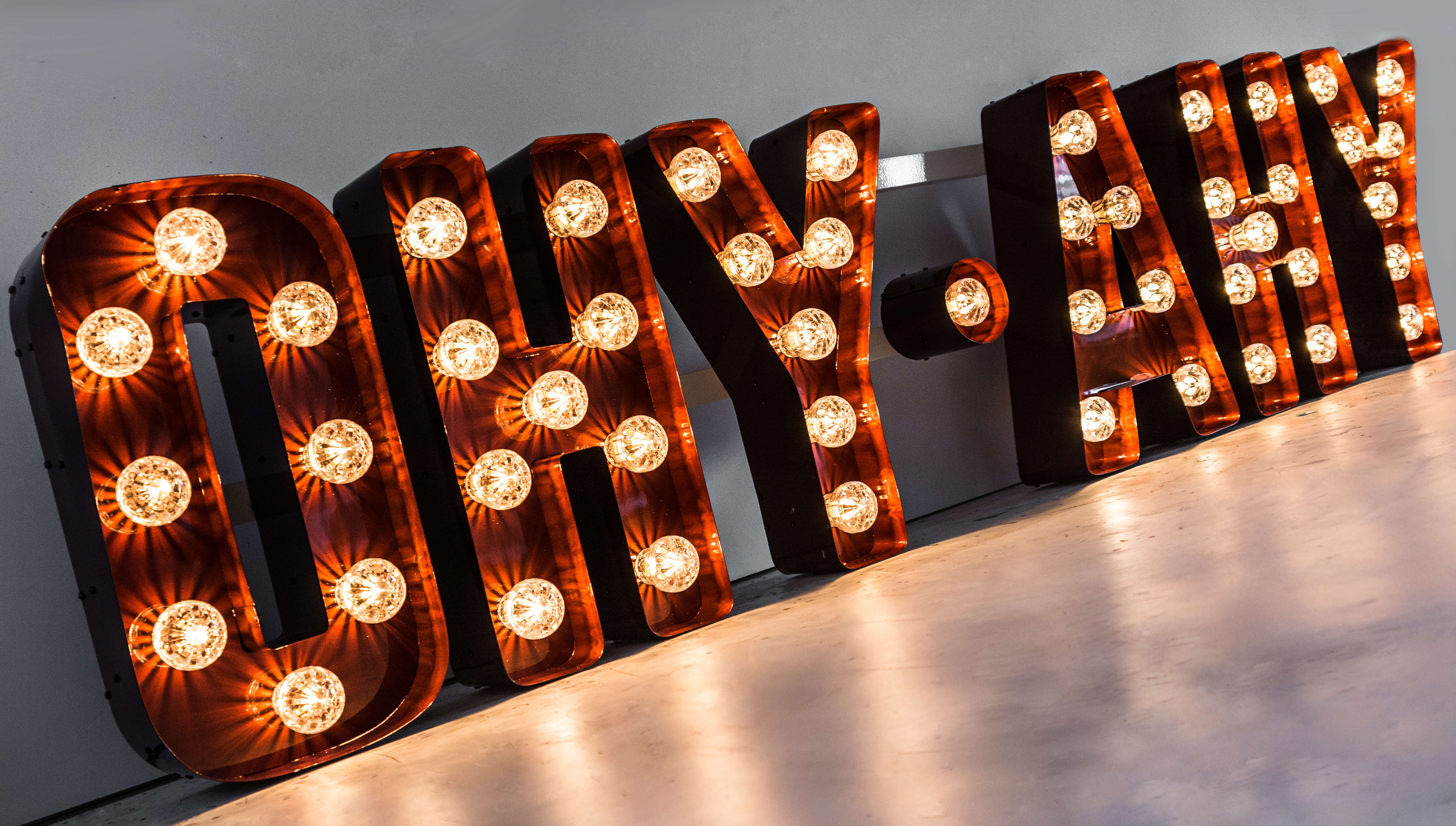 Retro-style bulb letters