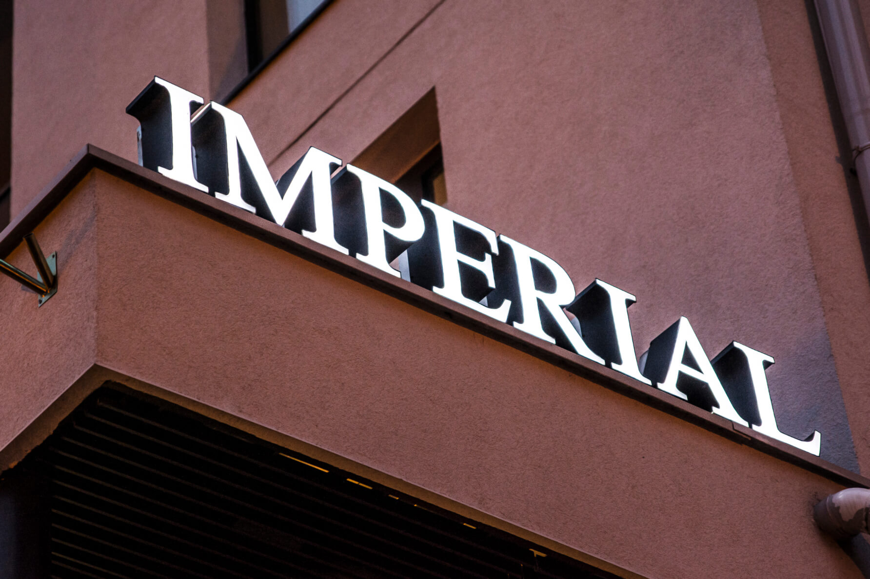 Imperial Hotel - spatial light letters placed on the wall