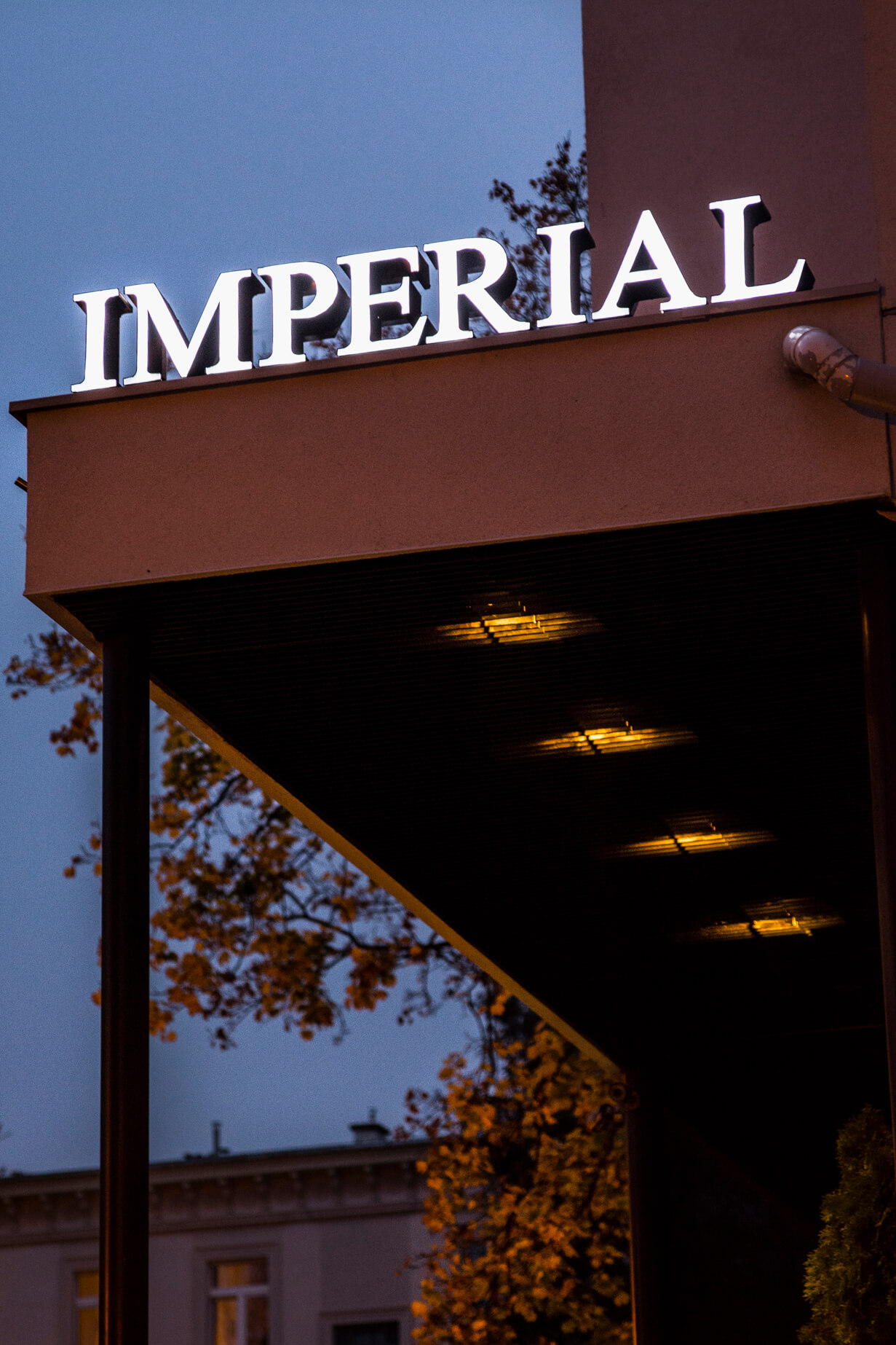 Imperial Hotel - spatial light letters placed on the wall