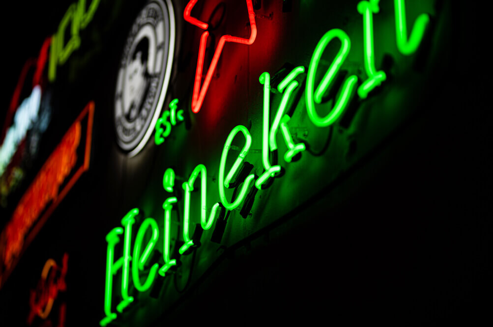 Heineken - Neon Heineken green.
