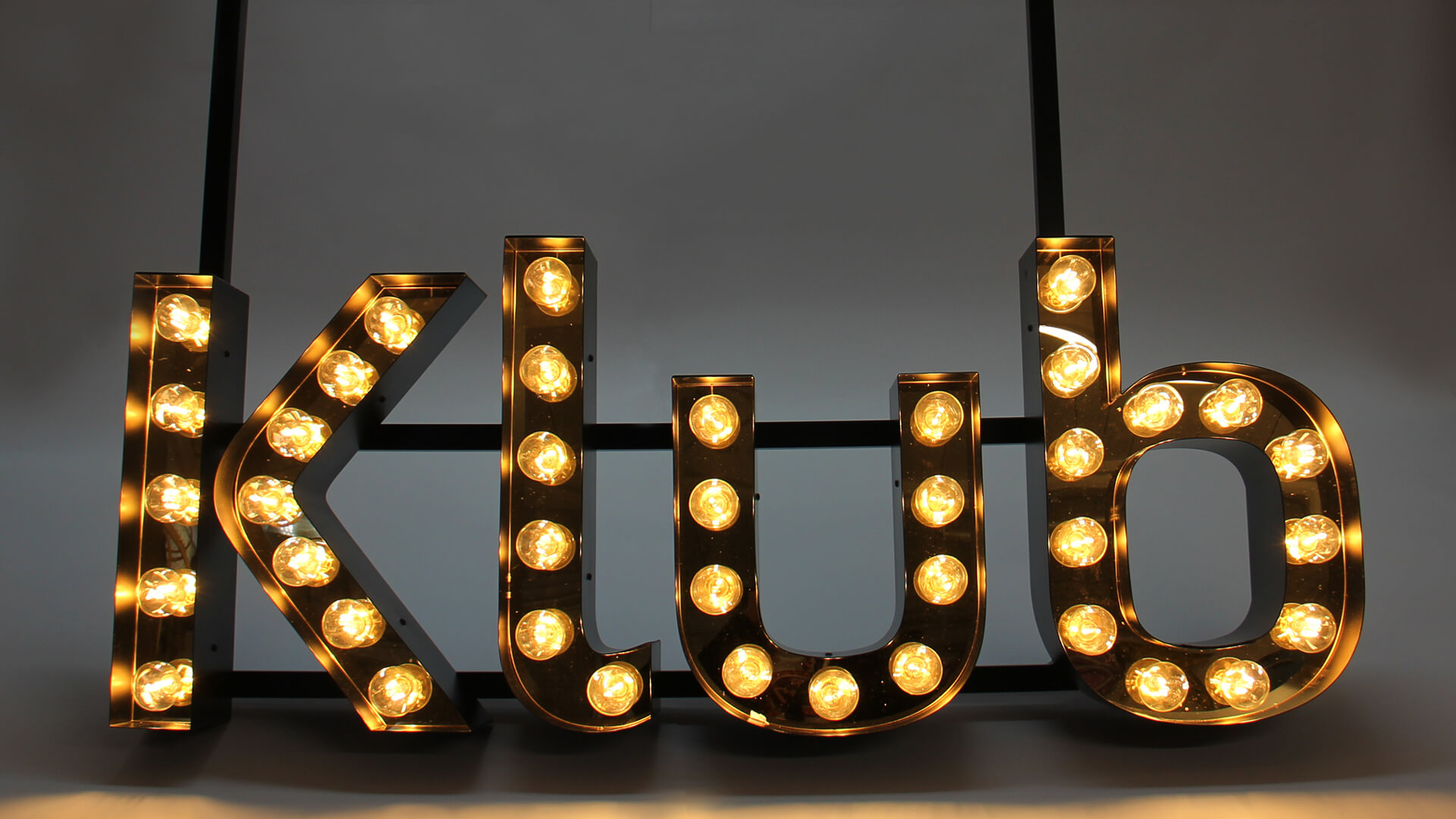 Letters with light bulbs Club - Letters with light bulbs. The word Club.