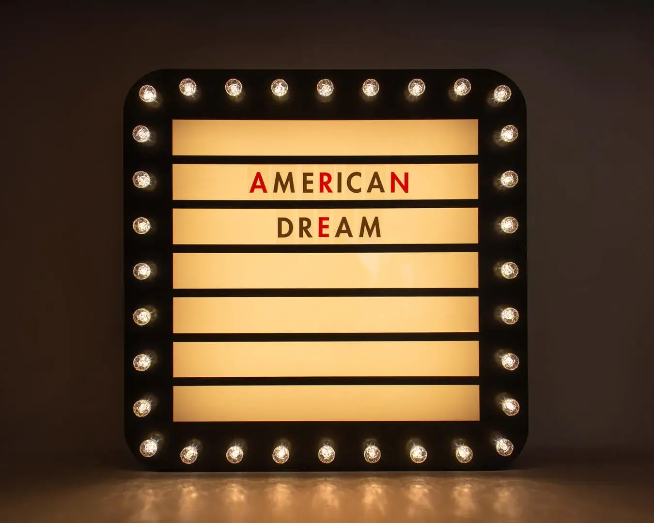 American Dream - tablica z żarówkami z napisem, możliwość personalizacji