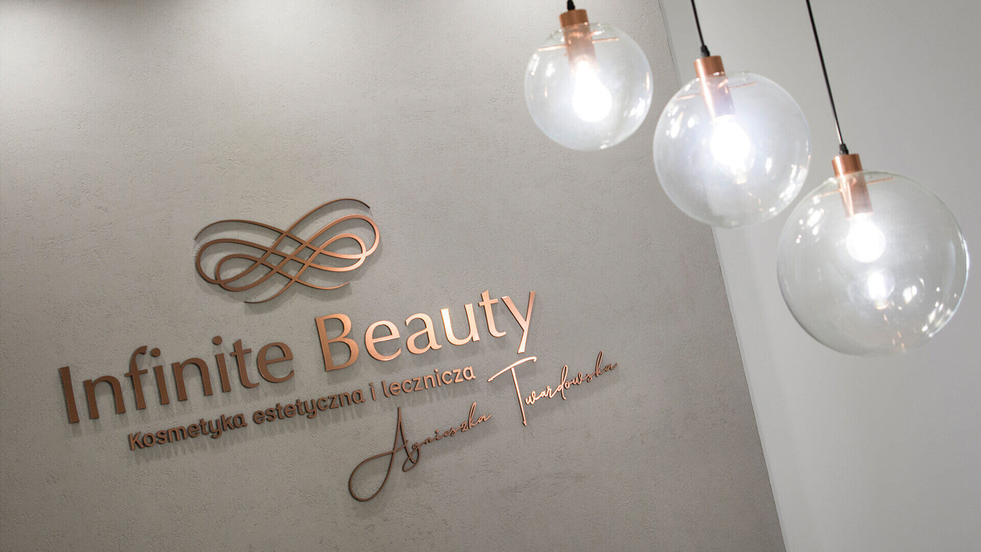 Infinite Beauty - stainless steel letters-infinite-beauty letters-on-a-concrete-wall-behind-reception-space letters-exclusive-premium letters(15)