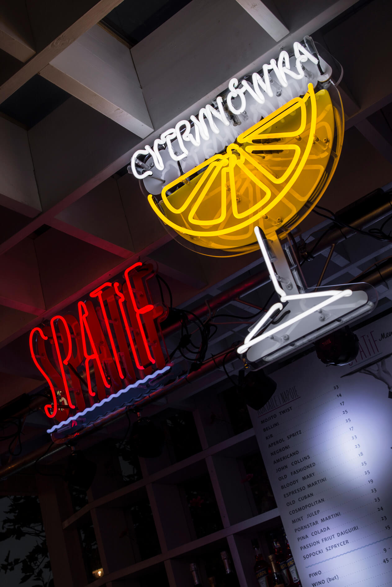 Spatif - neon-spatif-leming-was-letter-neon-writing-neon-arrange-neon-on-on-the-wall-neon-lights-on-electricity-street-gdansk