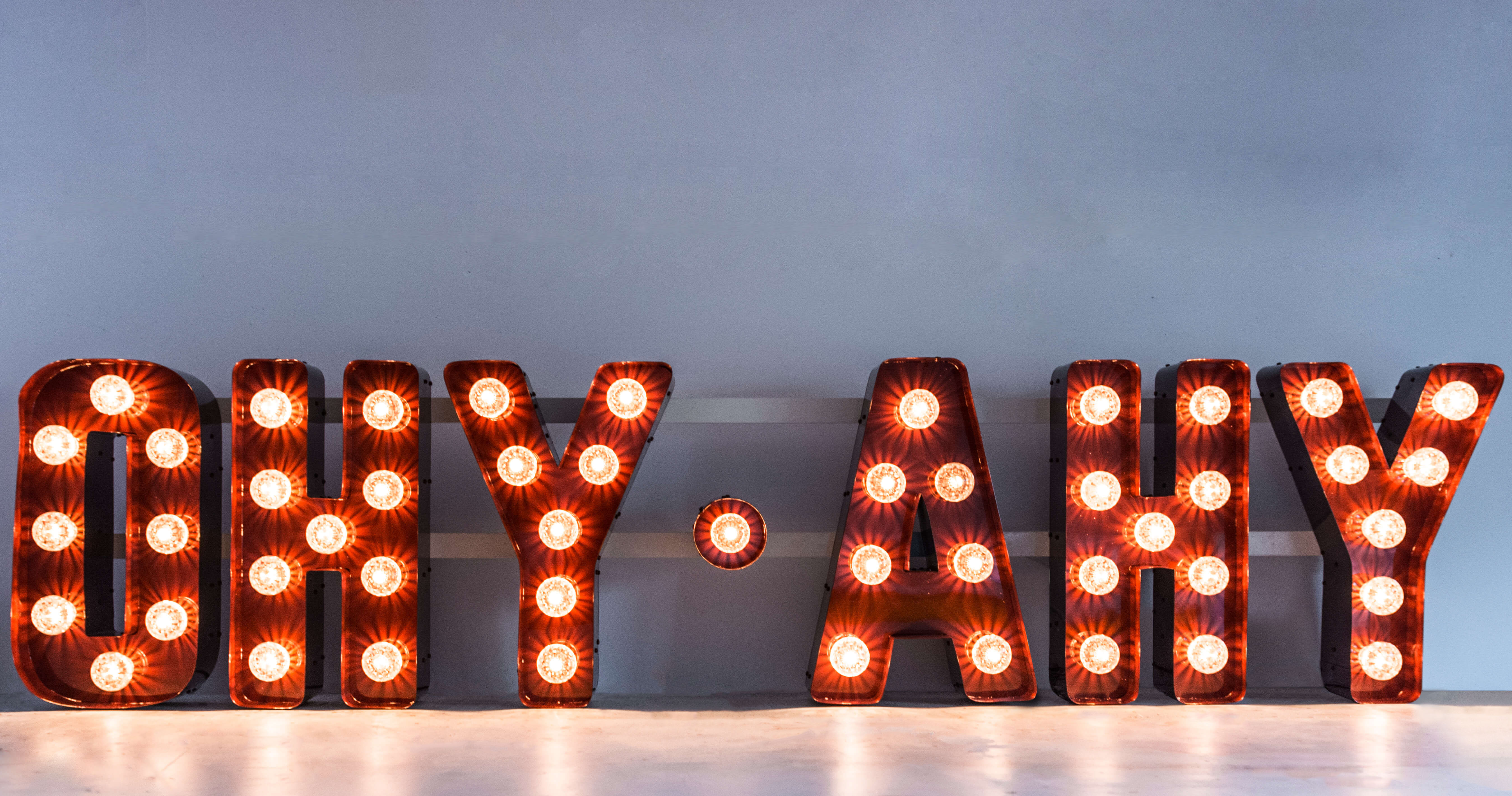 retro - Letters with light bulbs in retro style