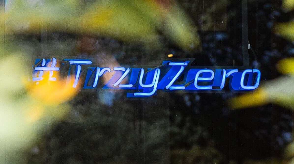 #ThreeZero - Neon sign for ThreeZero restaurant.