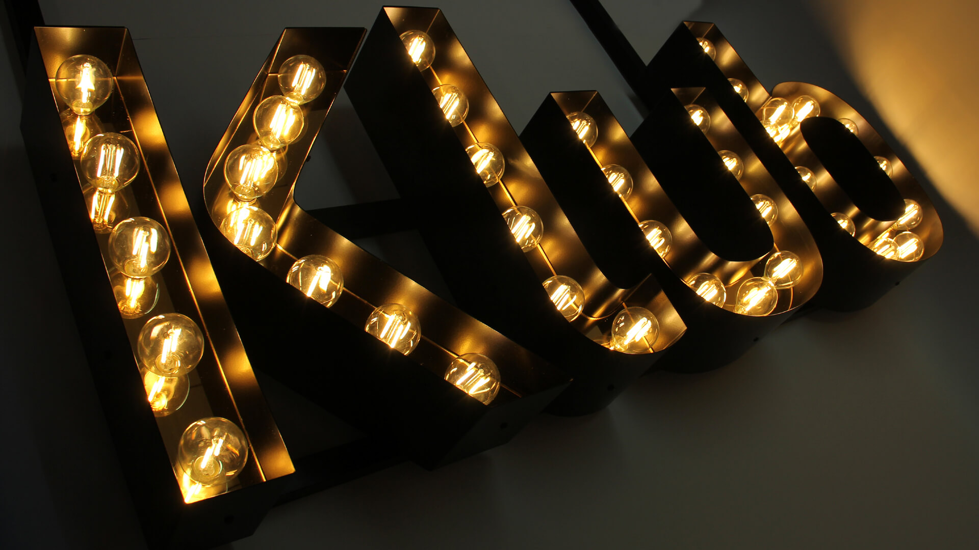 Club lettering with bulbs - Letters with light bulbs. The word Club.